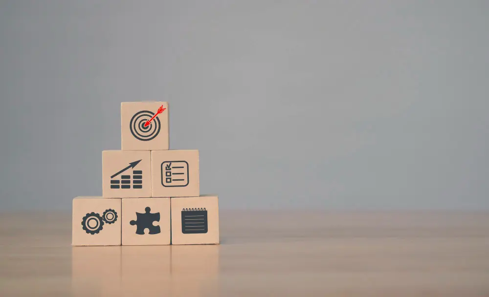 Strategic minimalism concept showing minimal viable product development with essential features highlighted