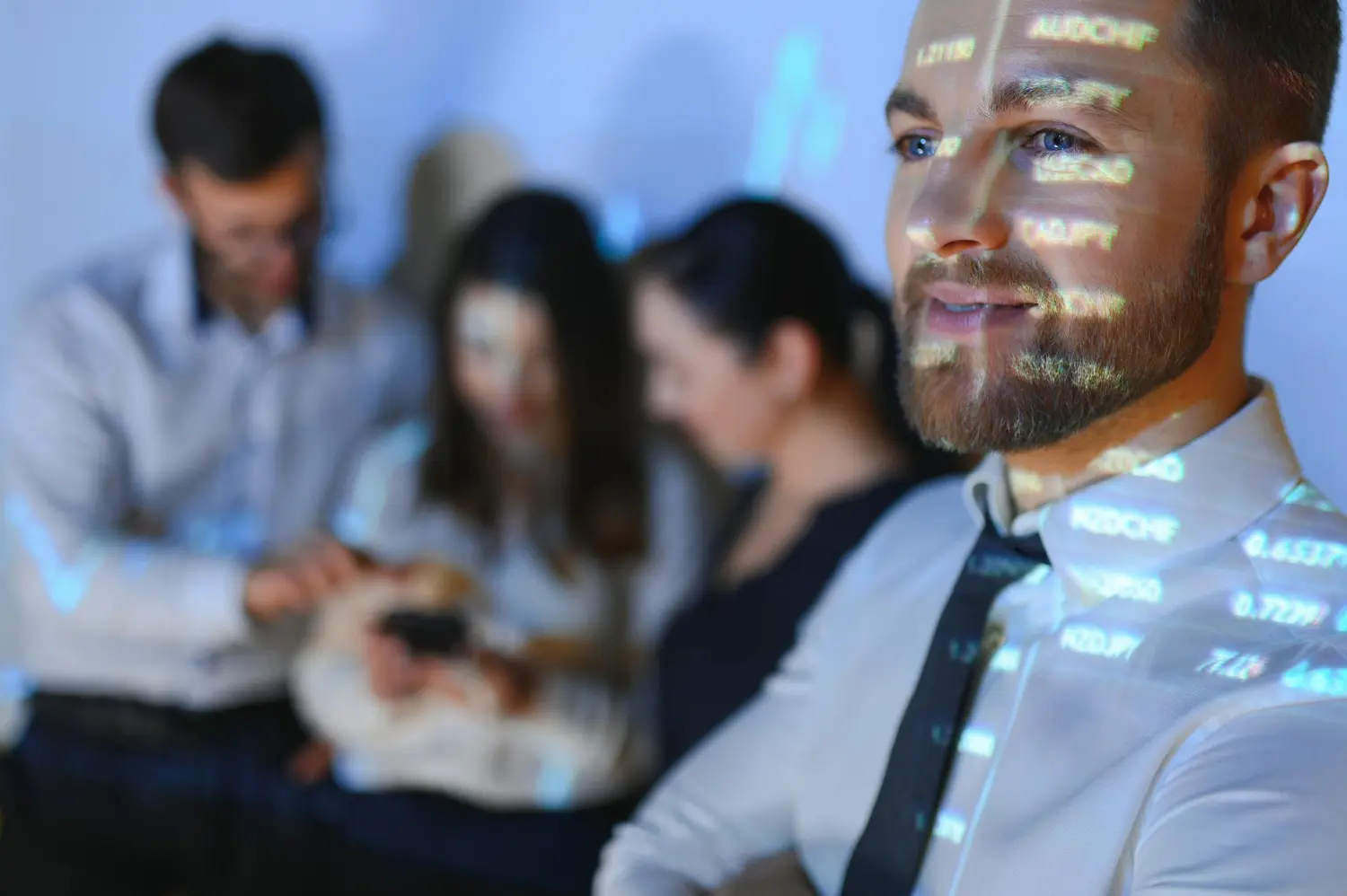 Technical professional transitioning from coding to leadership role in modern office environment